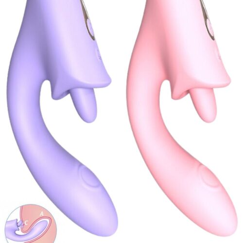 Vibrador de Ponto G e clitóris com Língua e Dedilhar Tapping Viola - S-Hande