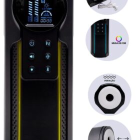 Meishang Masturbador Lanterna com Vai e Vem e Voz com Led 10 Modos de Vibração