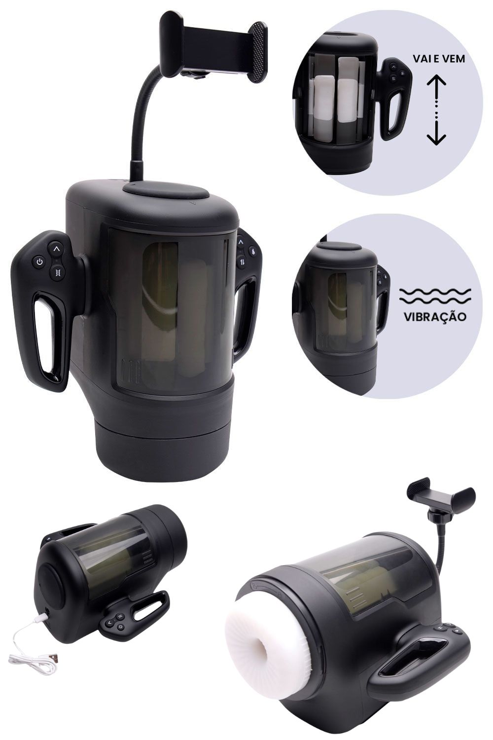 Masturbador Lanterna Com Suporte Para Celular Game Sex - Imagem 3