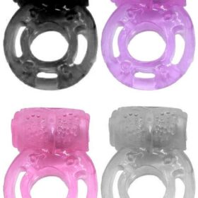 Anel Peniano Com Vibrador E Textura Estimuladora Formato Borboleta