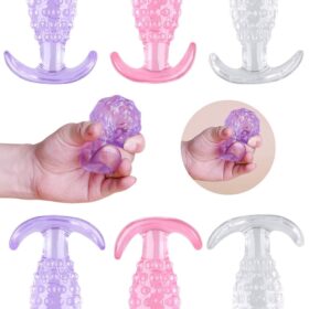 Plug Anal em Silicone com Textura de Bolinha - 10,5x3,5cm