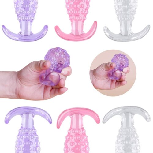 Plug Anal em Silicone com Textura de Bolinha - 10,5x3,5cm