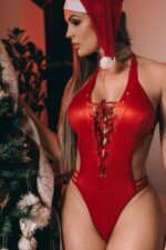 Body vermelho de cirre danadinha não acompanha gorro - Imagem 2