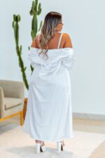Conjunto plus size off white delicado e elegante com calcinha fio em renda - Imagem 4