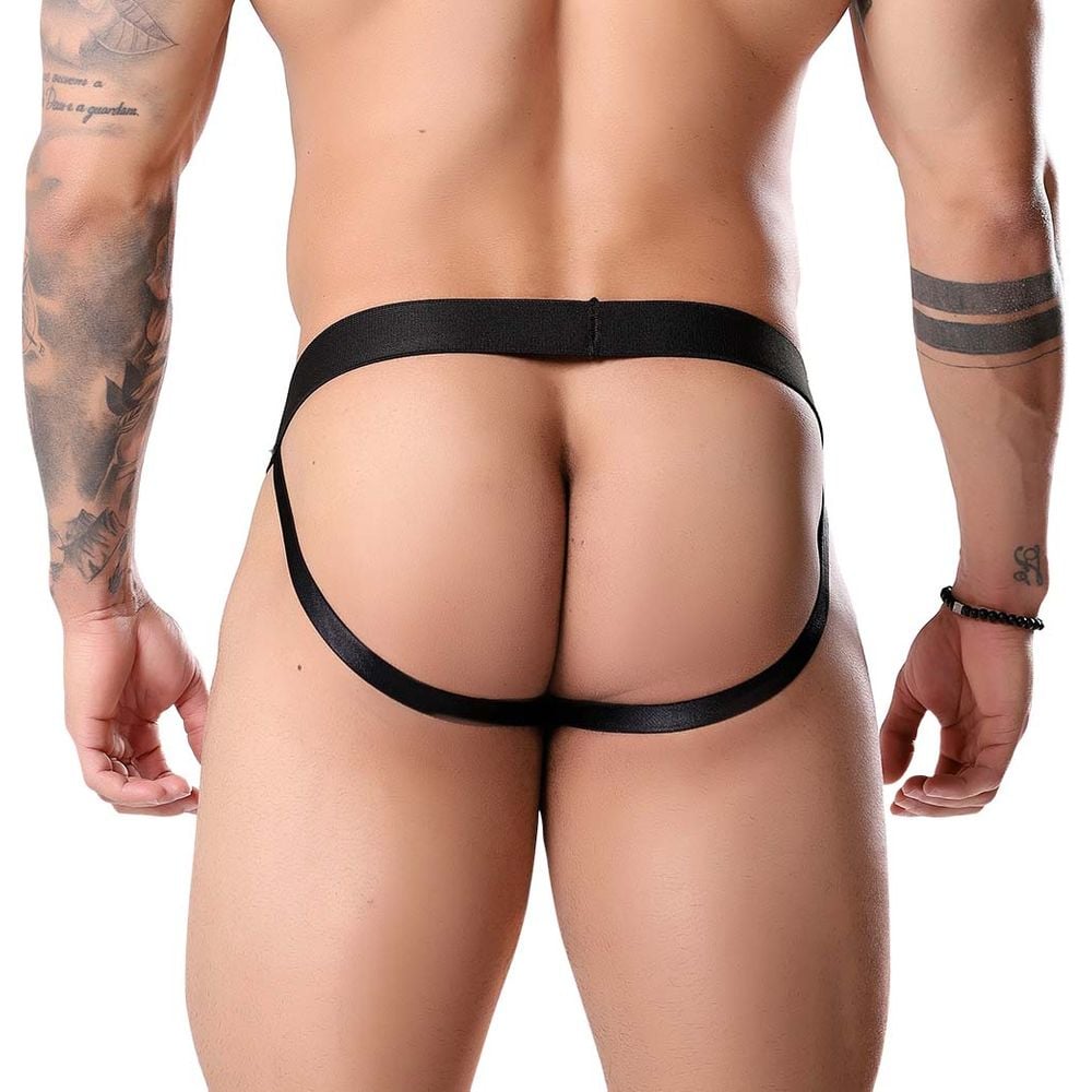 Cueca Jockstrap na cara do gol Fetiche Preta Tallyta - Imagem 2