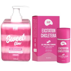 Kit com Sweet Glow chiclete Intt Excitation chicleteira