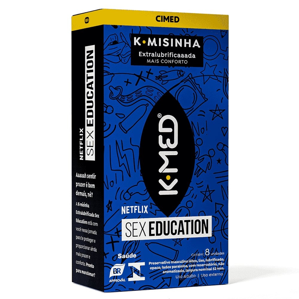Preservativos K-Misinha Tradicional Sex Education com 8 Unidades