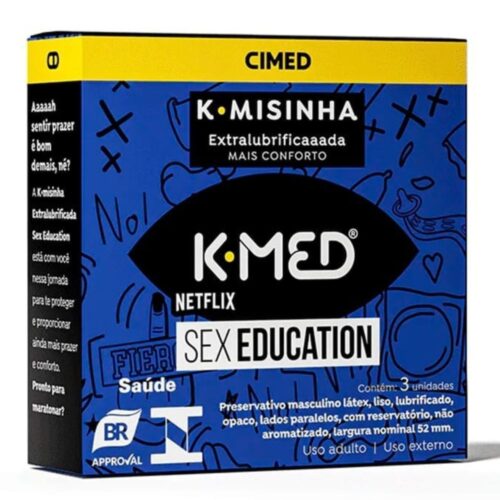 Preservativos K-Misinha Tradicional Sex Education com 3 Unidades