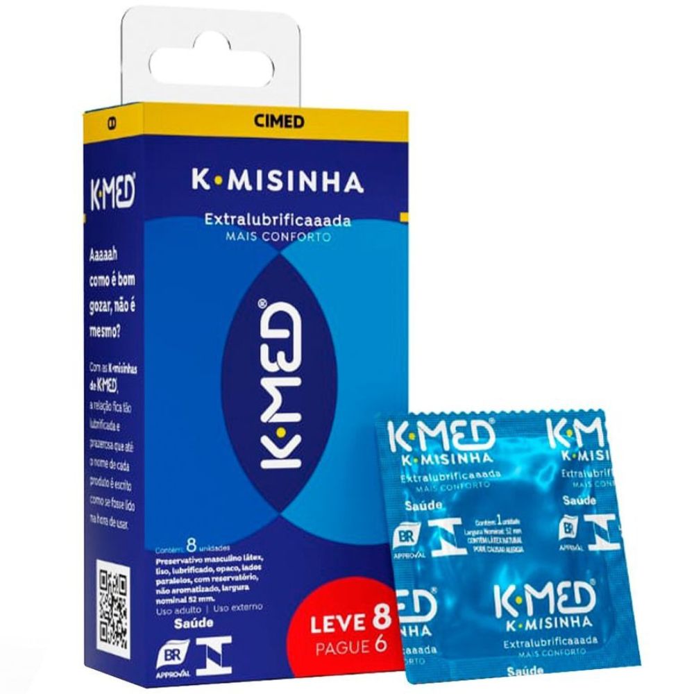 Preservativos K-Misinha Preservativo Tradicional Leve 8 Pague 6 K-Med