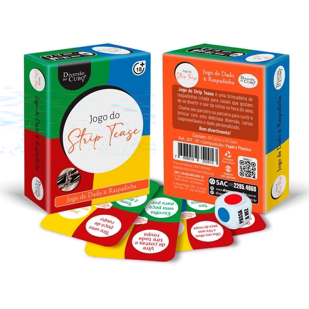 Jogo do Strip Tease Dado e Raspadinha Reutilizável Diversão ao Cubo - Imagem 2