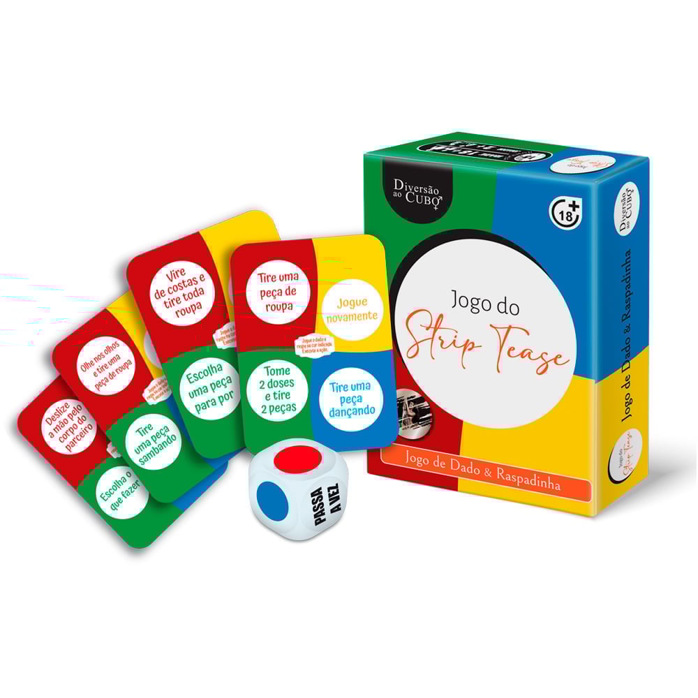 Jogo do Strip Tease Dado e Raspadinha Reutilizável Diversão ao Cubo