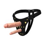 Cinta Dupla Em Couro Sintético Com 2 Pênis 16,5 x 4,5 e 12,5 x 3,5cm - Imagem 2