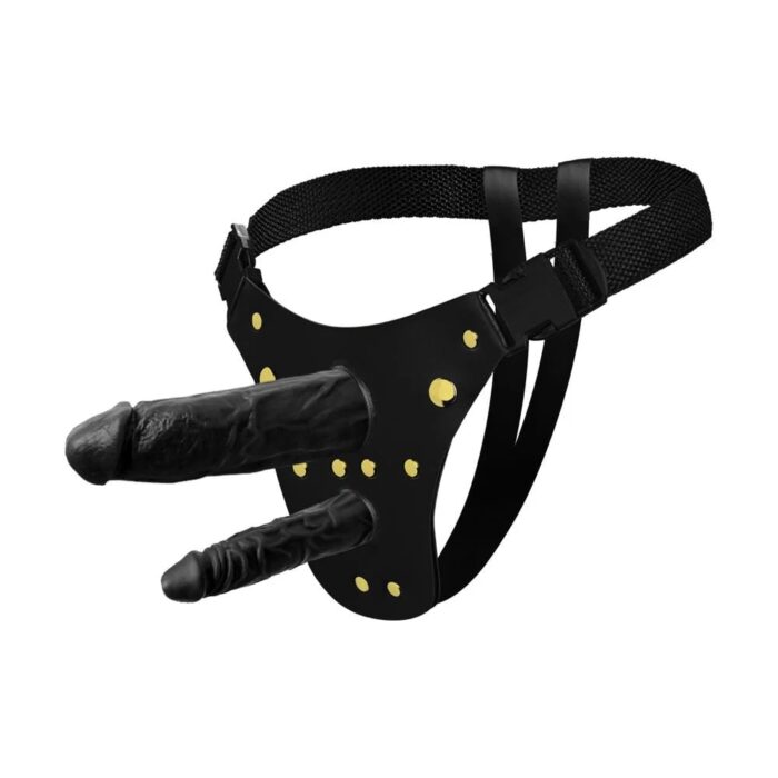 Cinta Strap-On Ativa Dp Com Duas Próteses de 18x3,8cm e 13x2,3cm - Imagem 5