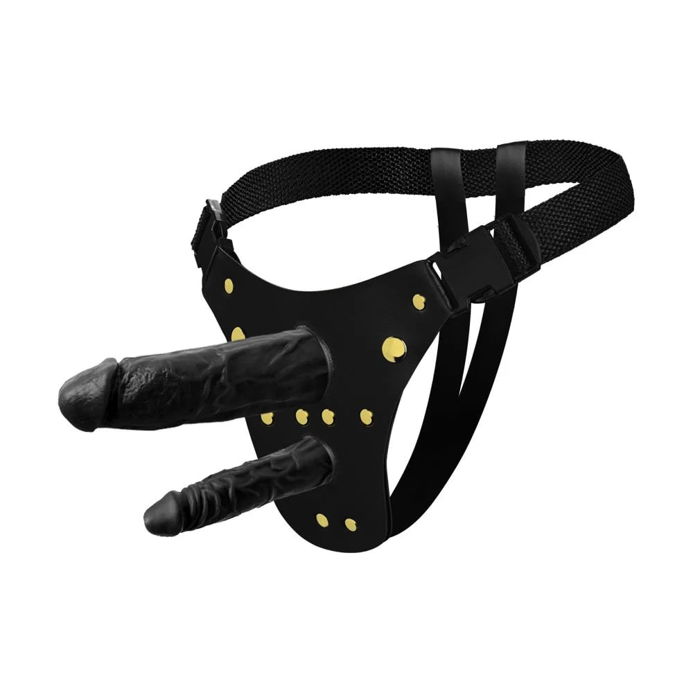 Cinta Strap-On Ativa Dp Com Duas Próteses de 18x3,8cm e 13x2,3cm - Imagem 5