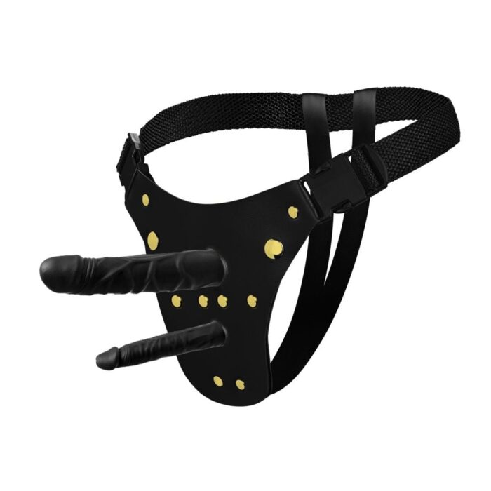 Cinta Strap-On Ativa Dp Com Duas Próteses de 18x3,8cm e 13x2,3cm - Imagem 3