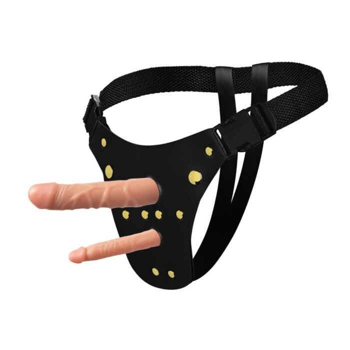 Cinta Strap-On Ativa Dp Com Duas Próteses de 18x3,8cm e 13x2,3cm - Imagem 2