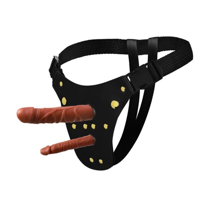 Cinta Strap-On Ativa Dp Com Duas Próteses de 18x3,8cm e 13x2,3cm - Imagem 4