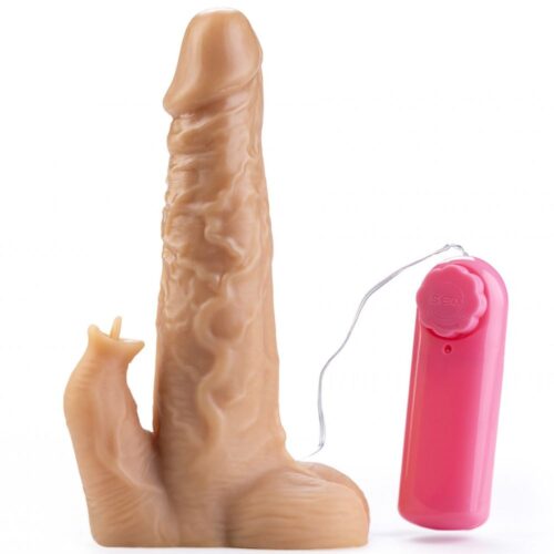 Pênis Realístico com Escroto e Micro Bullet - 20 X 4cm