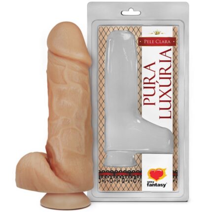 Pênis Realístico com Escroto e Ventosa - 18cm X 5cm