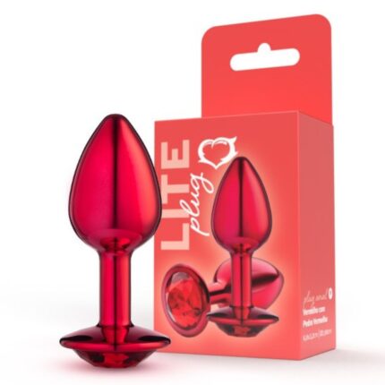 Lite Plug anal Vermelho Pequeno com Pedra Vermelha