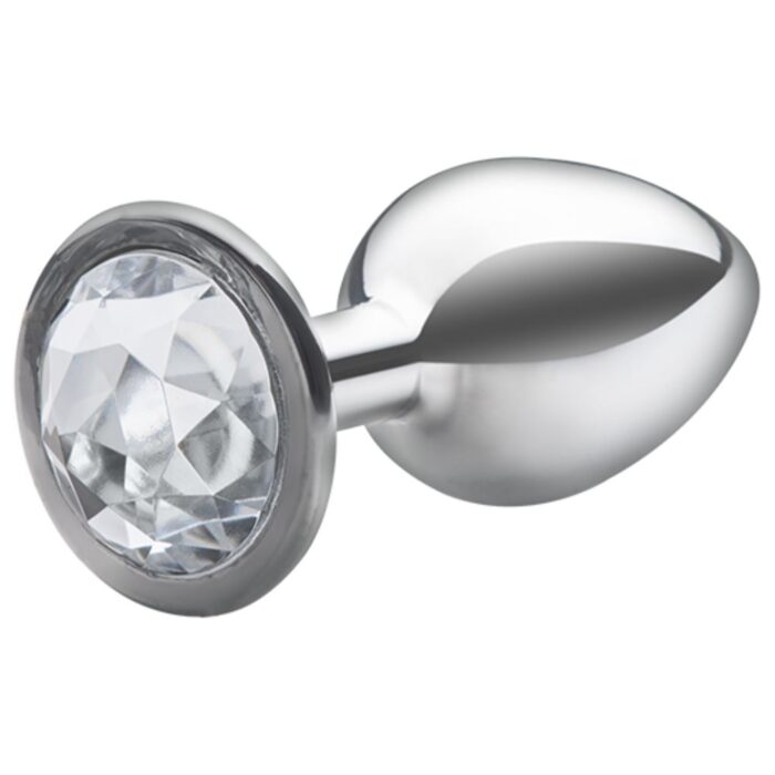 Lite Plug anal Prata Pequeno com Pedra Cristal - Imagem 3