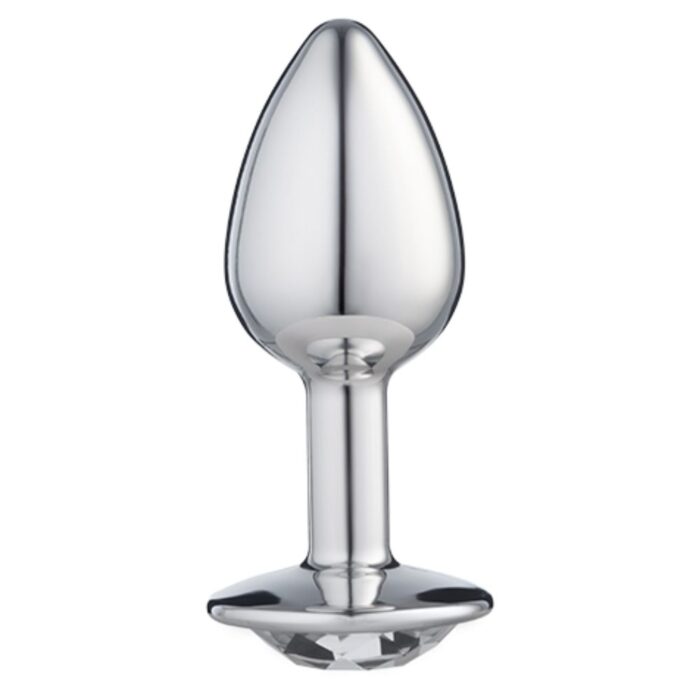 Lite Plug anal Prata Pequeno com Pedra Cristal - Imagem 2