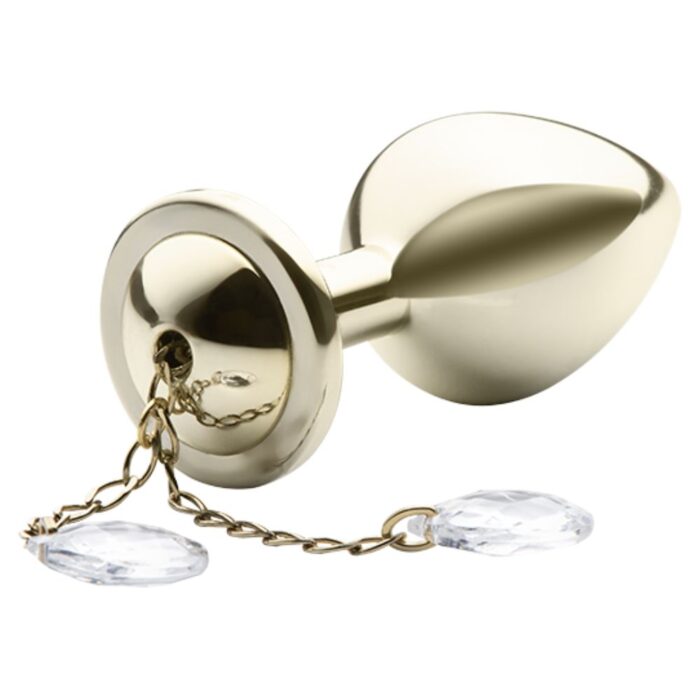 Lite Plug anal Dourado Médio com Pingente - Imagem 3