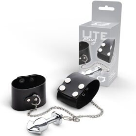 Lite Plug Prata Pênis com Correntes e Algema