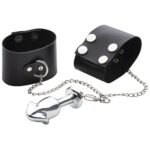 Lite Plug Prata Pênis com Correntes e Algema - Imagem 2