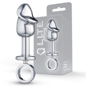 Lite Plug anal Prata Pênis com Dedal