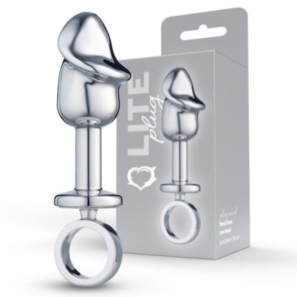 Lite Plug anal Prata Pênis com Dedal
