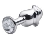 Lite Plug anal Prata Pênis com Pedra Cristal - Imagem 3