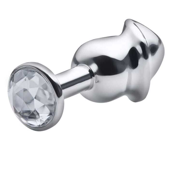 Lite Plug anal Prata Pênis com Pedra Cristal - Imagem 3