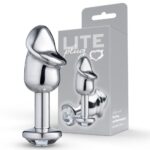 Lite Plug anal Prata Pênis com Pedra Cristal