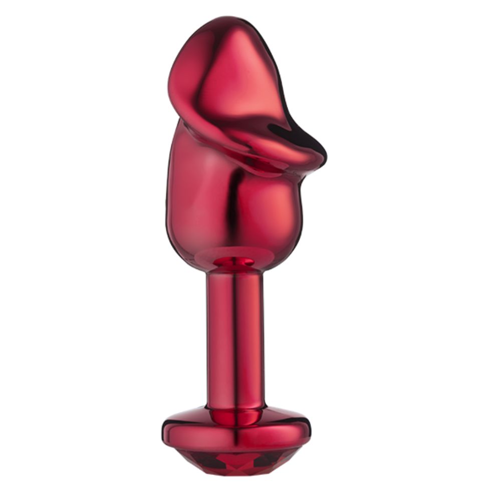 Lite Plug anal Vermelho Pênis com Pedra Vermelha - Imagem 2
