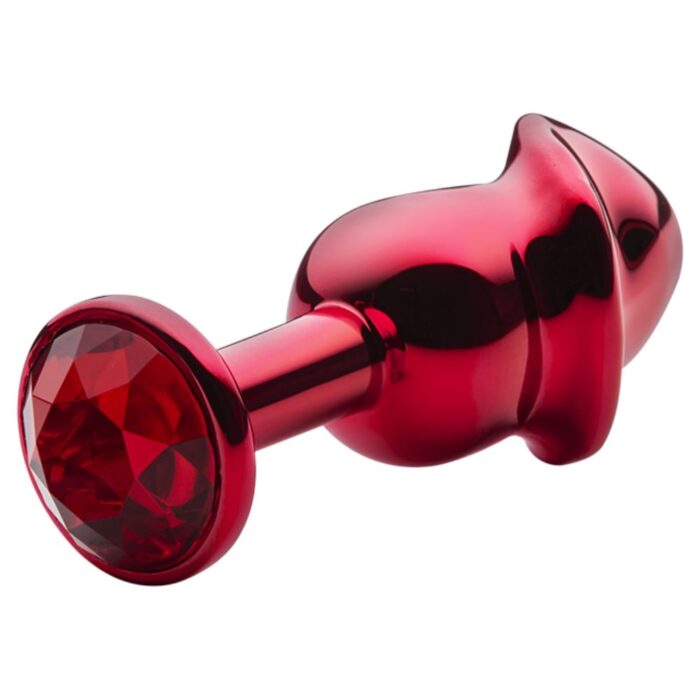 Lite Plug anal Vermelho Pênis com Pedra Vermelha - Imagem 3