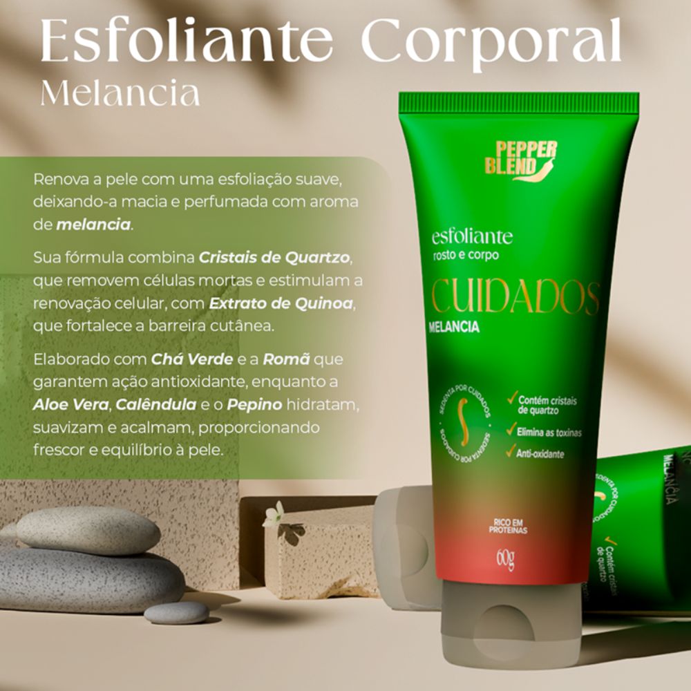 Esfoliante Rosto e Corpo com Aroma de Melancia - Pepper Blend Sedenta por Cuidados | 60g - Imagem 2
