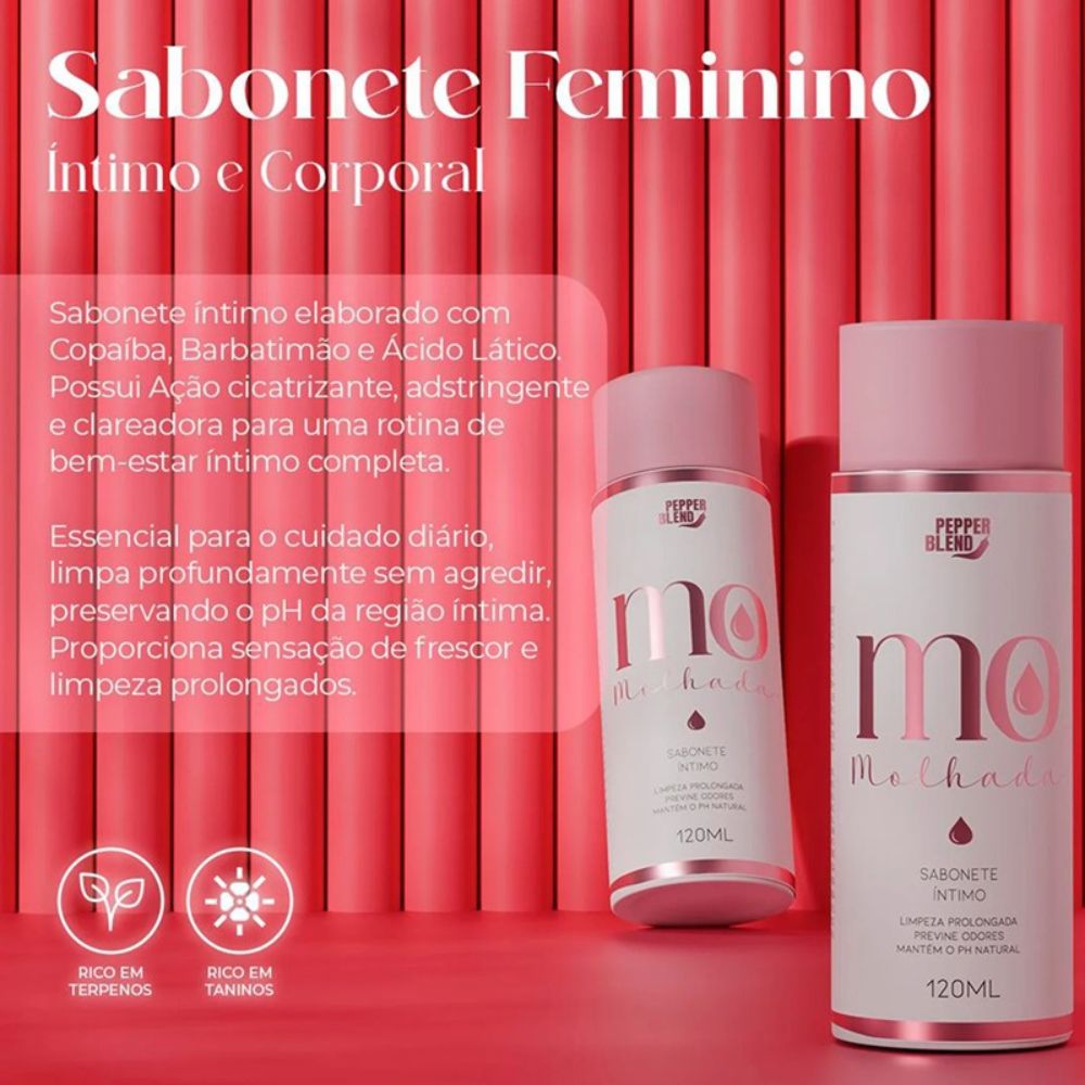 Sabonete Íntimo Feminino de Copaíba e Barbatimão - Pepper Blend Molhada | 120ml - Imagem 3