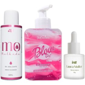 Kit Blow Girl Hidratante Sérum Uniformizador de Pele Corporal e Facial Lubrificante Altamente Deslizante