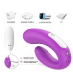 Vibrador estimulador de ponto g e clitóris com 9 vibração e controle remoto sem fio  s-hande heart sweety rct - Roxo - Imagem 7