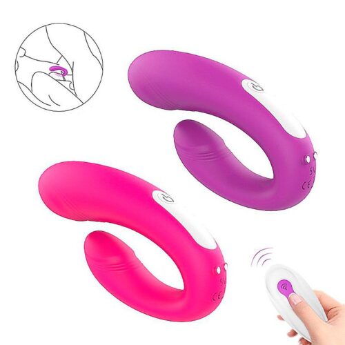 Vibrador estimulador de ponto g e clitóris com 9 vibração e controle remoto sem fio s-hande heart sweety rct - Roxo