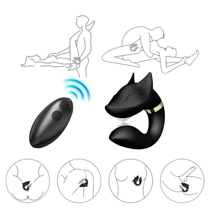 Vibrador de Casal com Formato de Lobo com controle Remoto - Imagem 8