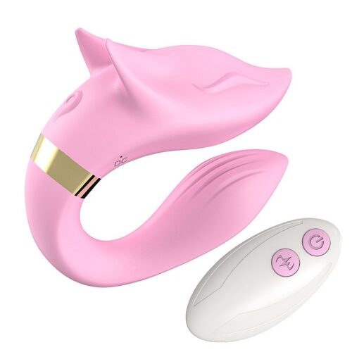 Alternative view of Vibrador de Casal com Formato de Lobo com controle Remoto