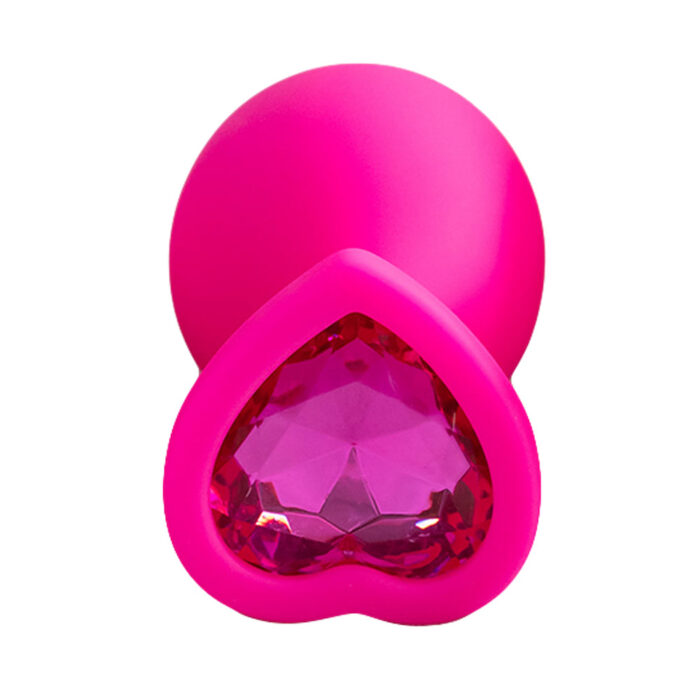 Plug Jóia em Silicone Vermelho com Base em Formato de Coração - Tamanho G - Imagem 11