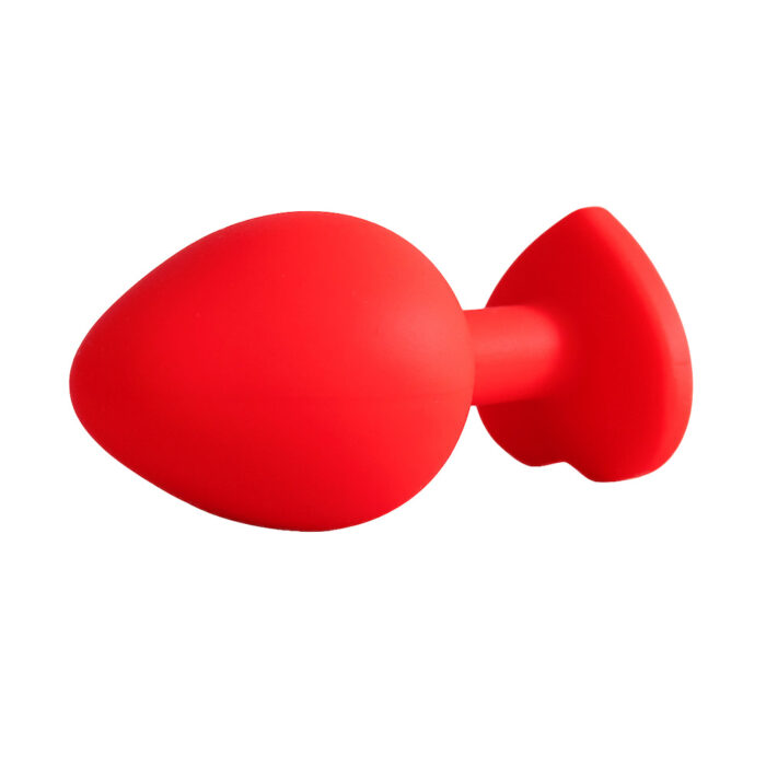 Plug Jóia em Silicone Vermelho com Base em Formato de Coração - Tamanho G - Imagem 16