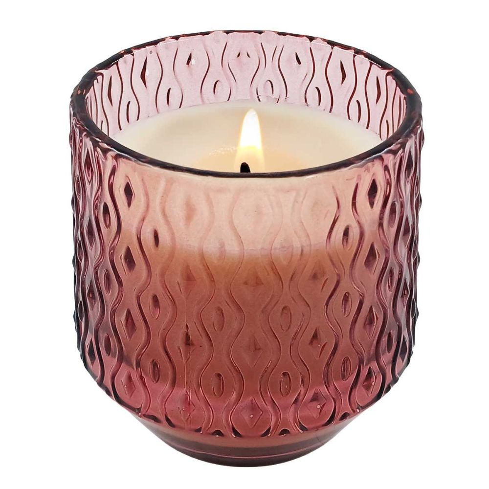 Vela Perfumada com Suporte em Vidro Gifthome Rosa