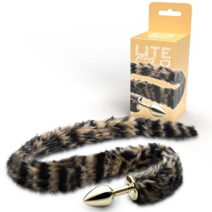 Lite Plug anal Dourado Pequeno com Rabo Longo