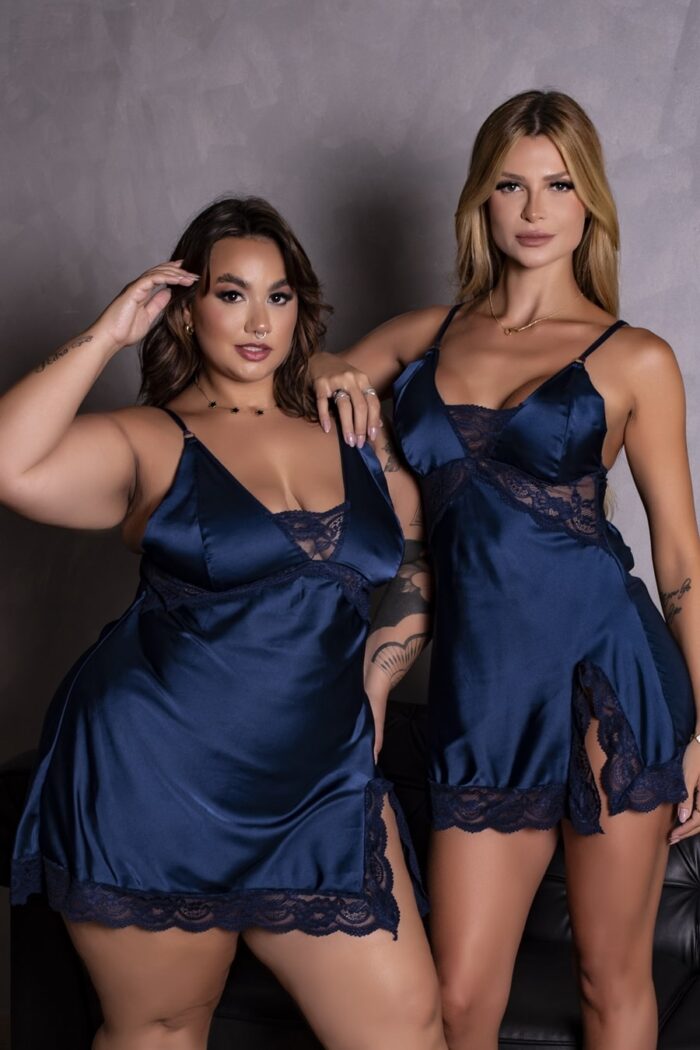 Camisola sensual com alças em rolote e detalhes de renda marinho - Imagem 5