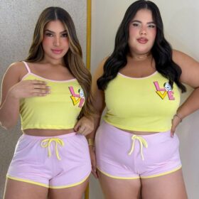 Baby dool reto vies amarelo love