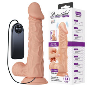 Prótese formato de pênis realístico com texturas de veias glande bem definida multivelocidade - Beautiful Buraq 24x4,6cm